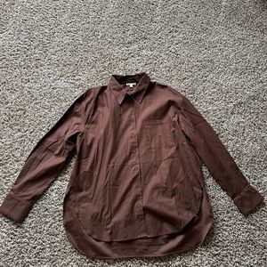 Reformation Brown Button Up Top